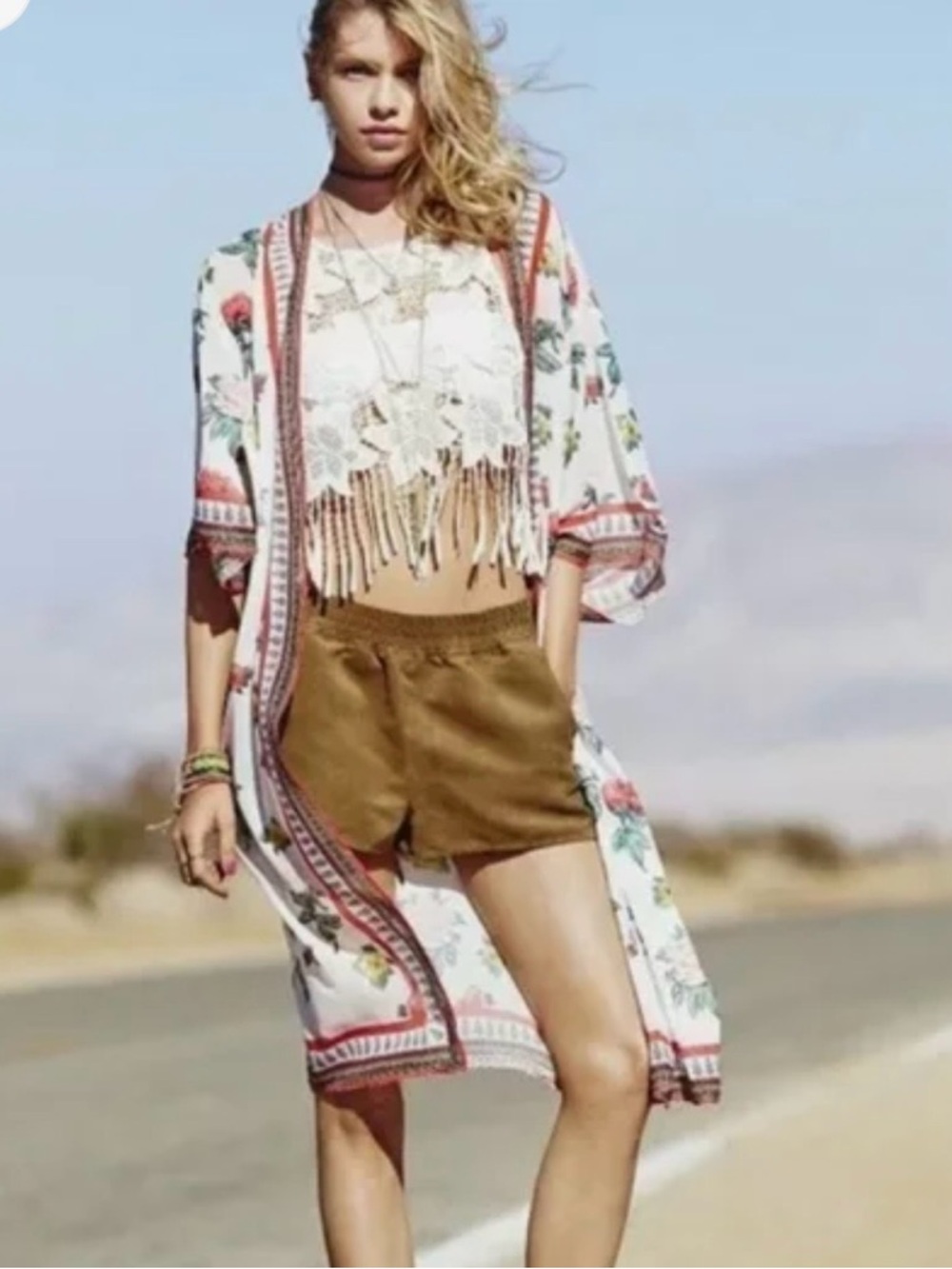 H&M Loves Coachella Collection Kimono Duster size Large Boho Chic  Festival - Picture 10 of 16